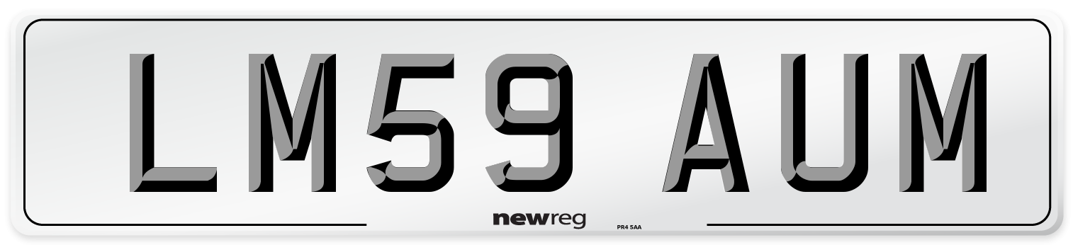 LM59 AUM Number Plate from New Reg